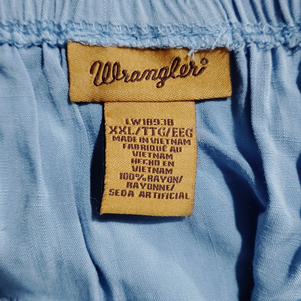 Wrangler Womens Blue Off Shoulder Bell Sleeve Smocked Waist Blouse XXL LW1891B - Picture 8 of 11